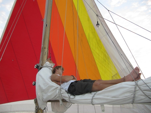 Barbara Vanderhaven - Relaxing on the Sail in During a Sunset Cruise in Key Largo