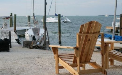 Beach Chair Overlooking the Boats and Docks in Key Largo