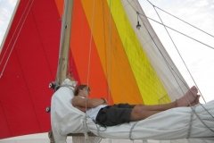 Barbara Vanderhaven - Relaxing on the Sail in During a Sunset Cruise in Key Largo