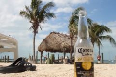 Corona at the Tropical Beach of Key Lime Sailing Club and Cottages - from Pam & Brad O' Donald