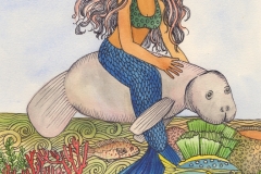 From Christine Thomas - Mermaid Riding a Manatee Artwork