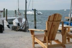 Beach Chair Overlooking the Boats and Docks in Key Largo