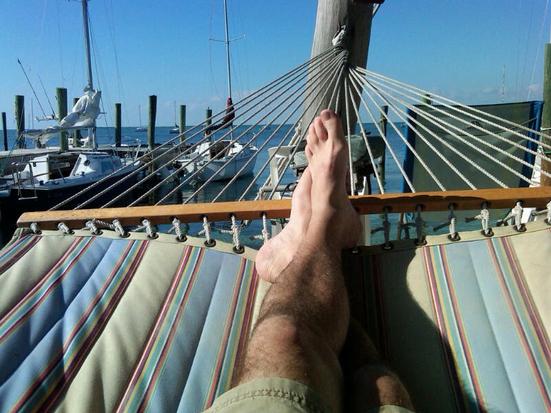 Relaxing on a hammock in key largo florida
