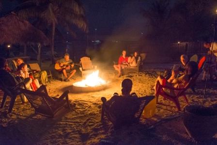  camping by the fire at key largo florida 