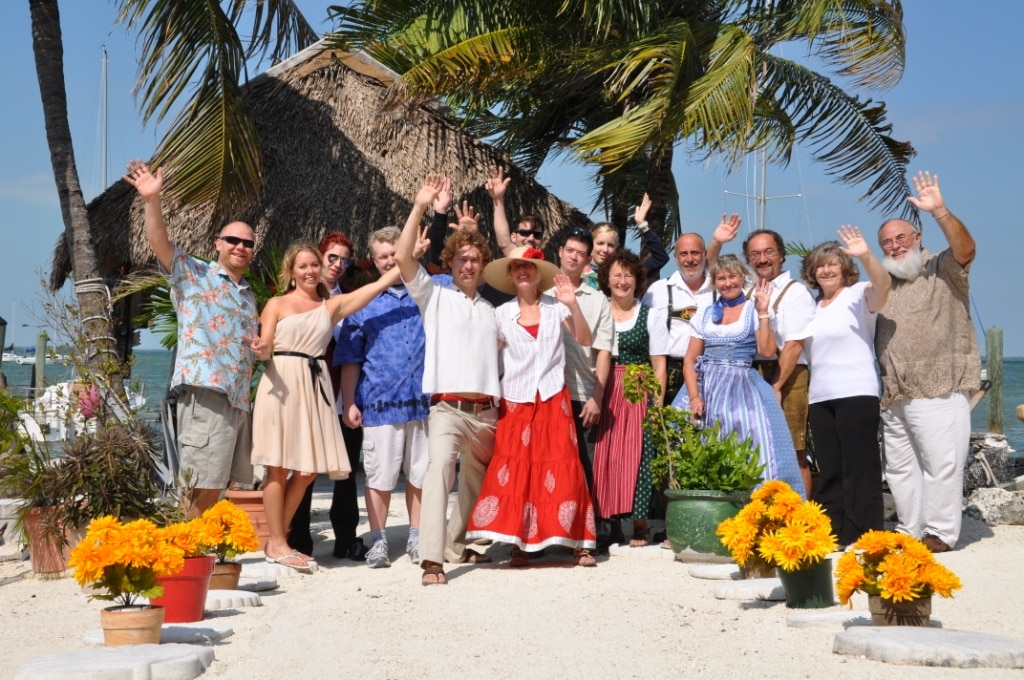 bavarian theme wedding at key lime sailing club and cottages