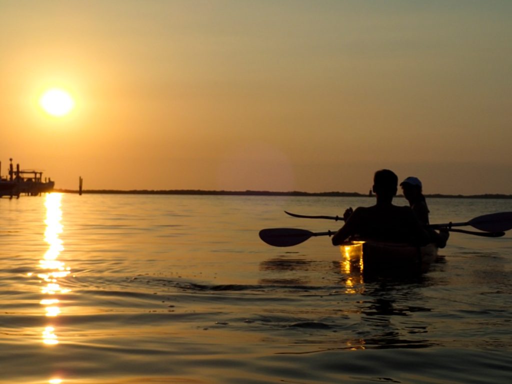 Enjoying Kayaking at Sunset in florida keys