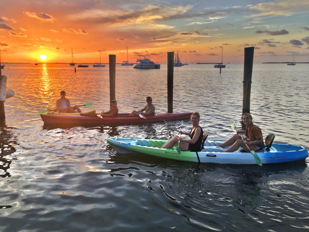 kayaking by the sunset at the docks